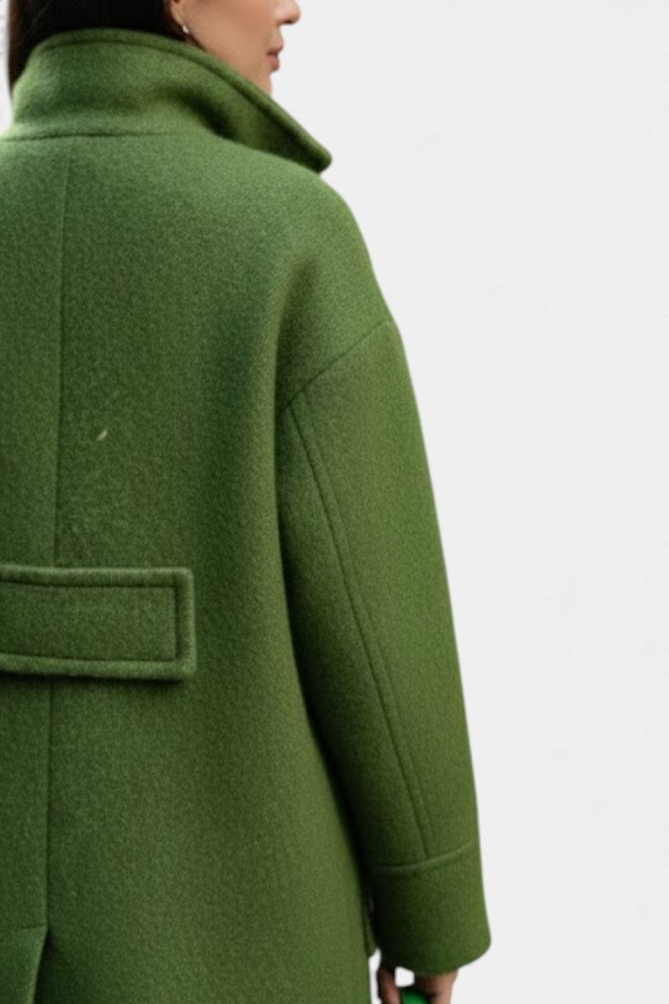 KATE | Long Oversized Double-Breasted Coat with Notched Collar