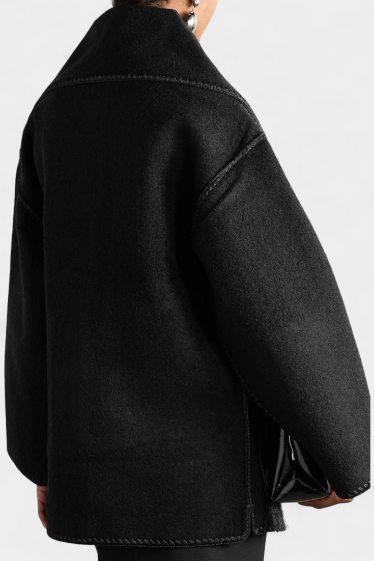 INGRID | Coat with Integrated Scarf and Fluid Silhouette