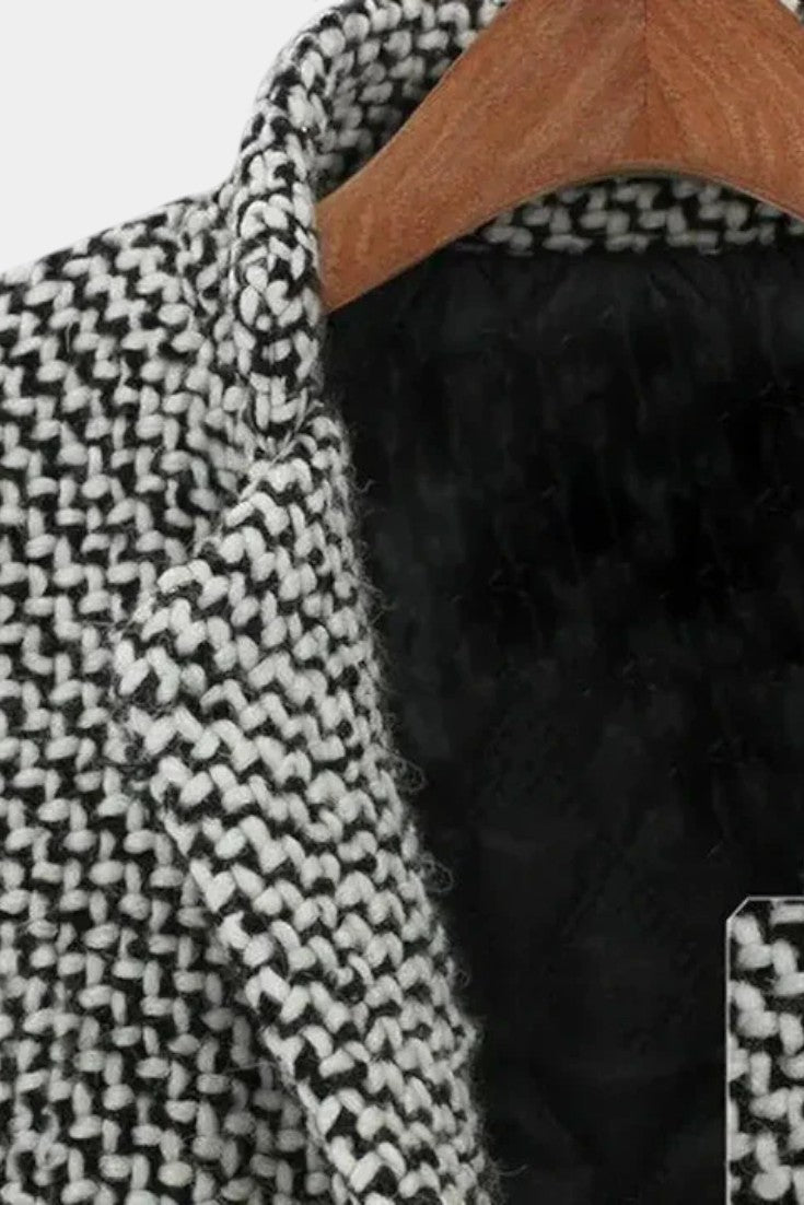 BLAIR | Elegant Long Houndstooth Coat