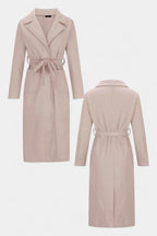 GEMMA | Belted Coat with Notched Collar and Pockets