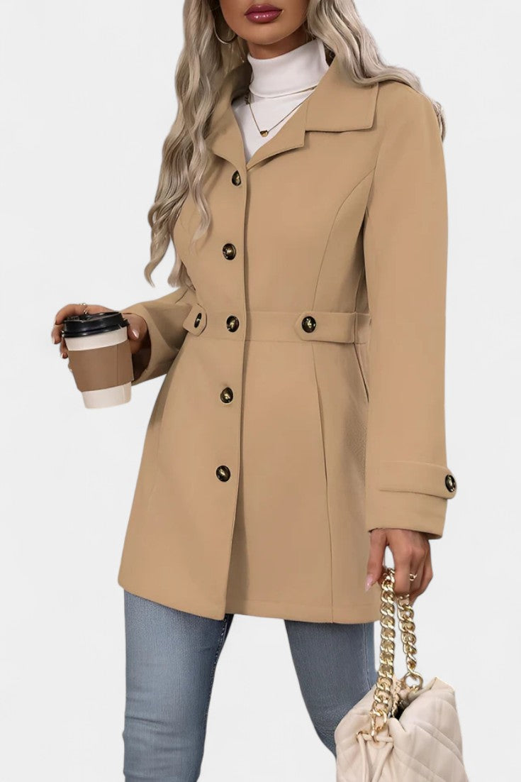 JOANNA | Elegant Mid-Length Coat with Adjustable Belt