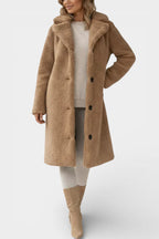 Verdeline Teddy Long Oversized Coat with Notched Collar
