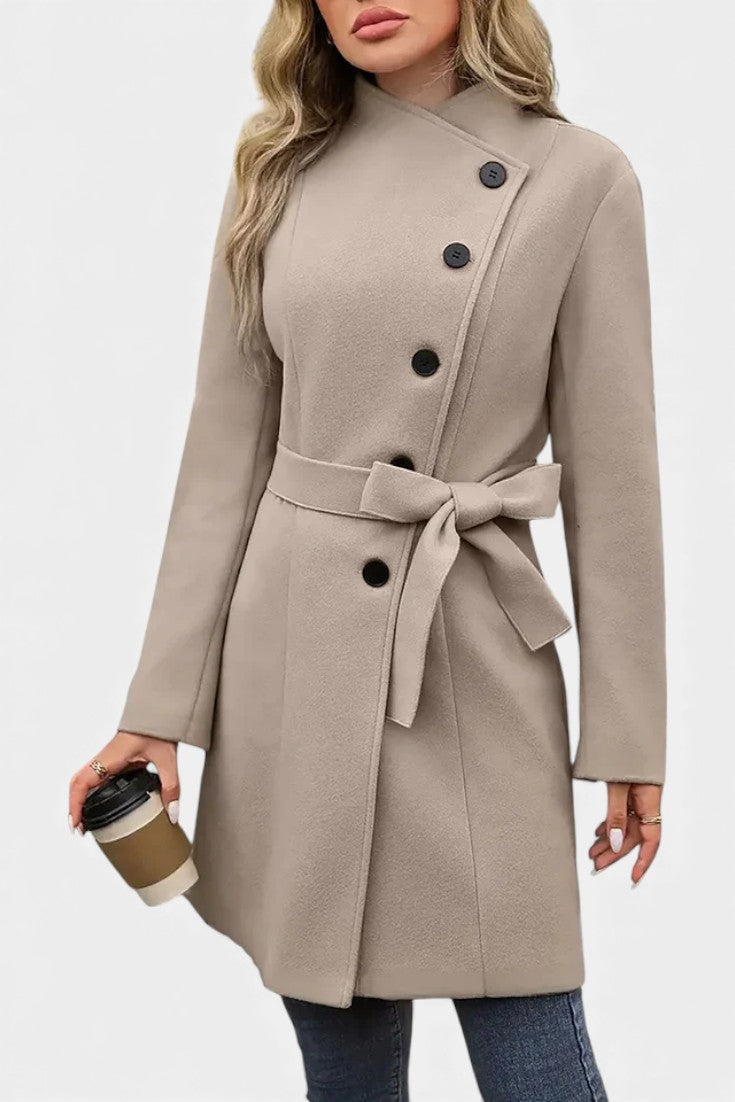 ESME | Long Coat with Buttons and Tied Waist
