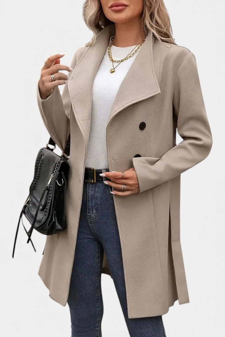 ESME | Long Coat with Buttons and Tied Waist