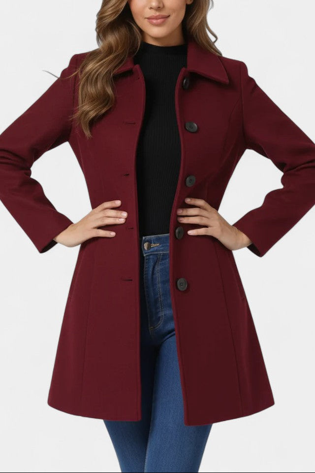 FERN | Winter Coat with Single Button and Fitted Waist