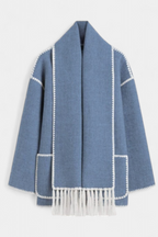 INGRID | Coat with Integrated Scarf and Fluid Silhouette