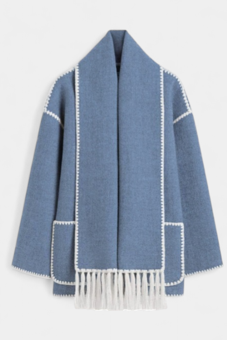 INGRID | Coat with Integrated Scarf and Fluid Silhouette
