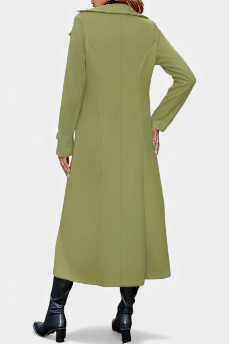 LARA | Long Notched Lapel Double-Breasted Coat
