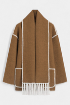 INGRID | Coat with Integrated Scarf and Fluid Silhouette