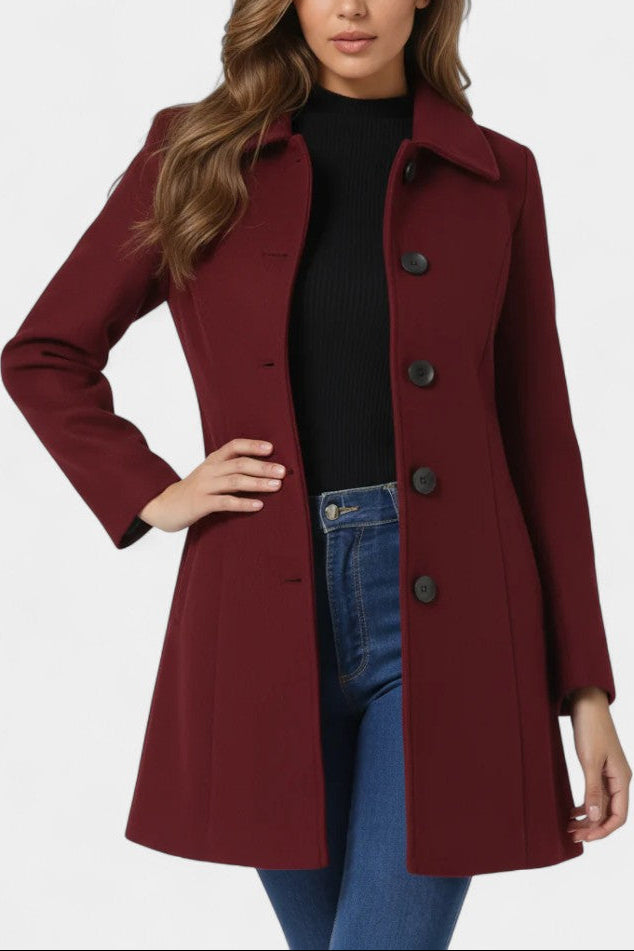 FERN | Winter Coat with Single Button and Fitted Waist
