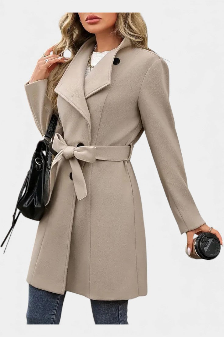 ESME | Long Coat with Buttons and Tied Waist