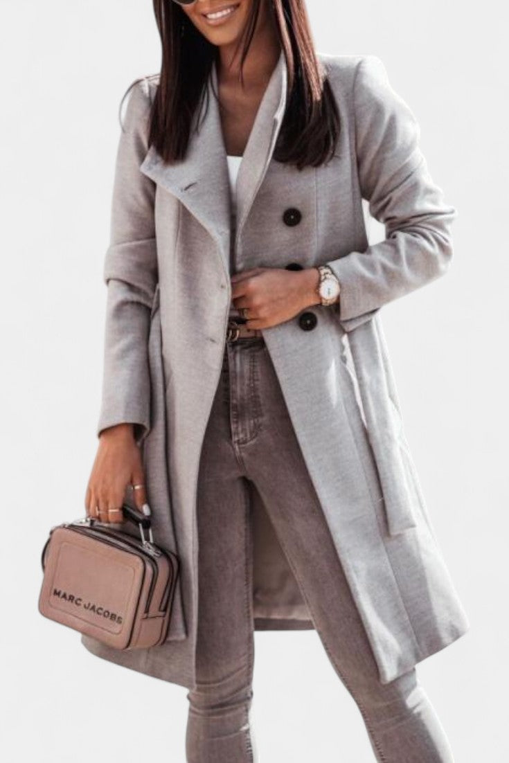 WINONA | Long Trench Coat with Straight Silhouette and Belt