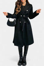 CASSANDRA | Double-Breasted Coat with Tie Belt