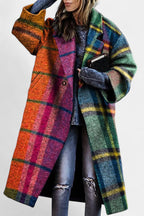 Suhana Contrast Checkered Coat with Elegant Notched Collar