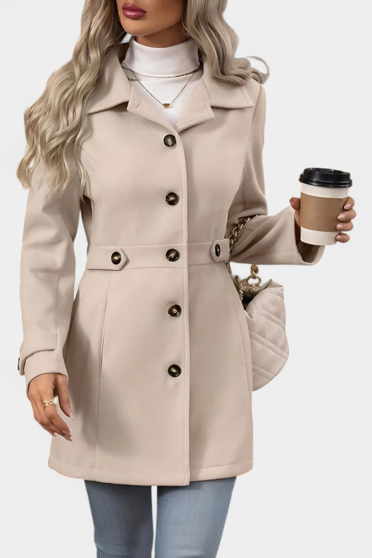 JOANNA | Elegant Mid-Length Coat with Adjustable Belt