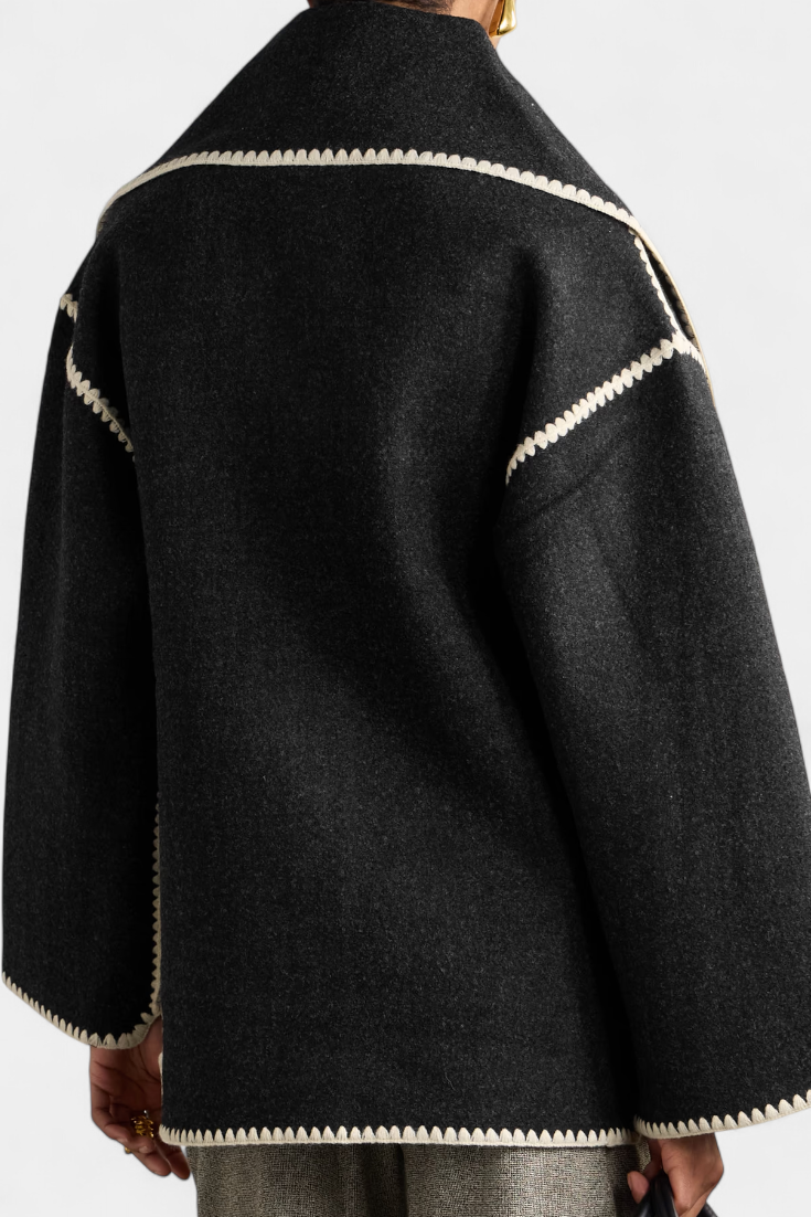 INGRID | Coat with Integrated Scarf and Fluid Silhouette