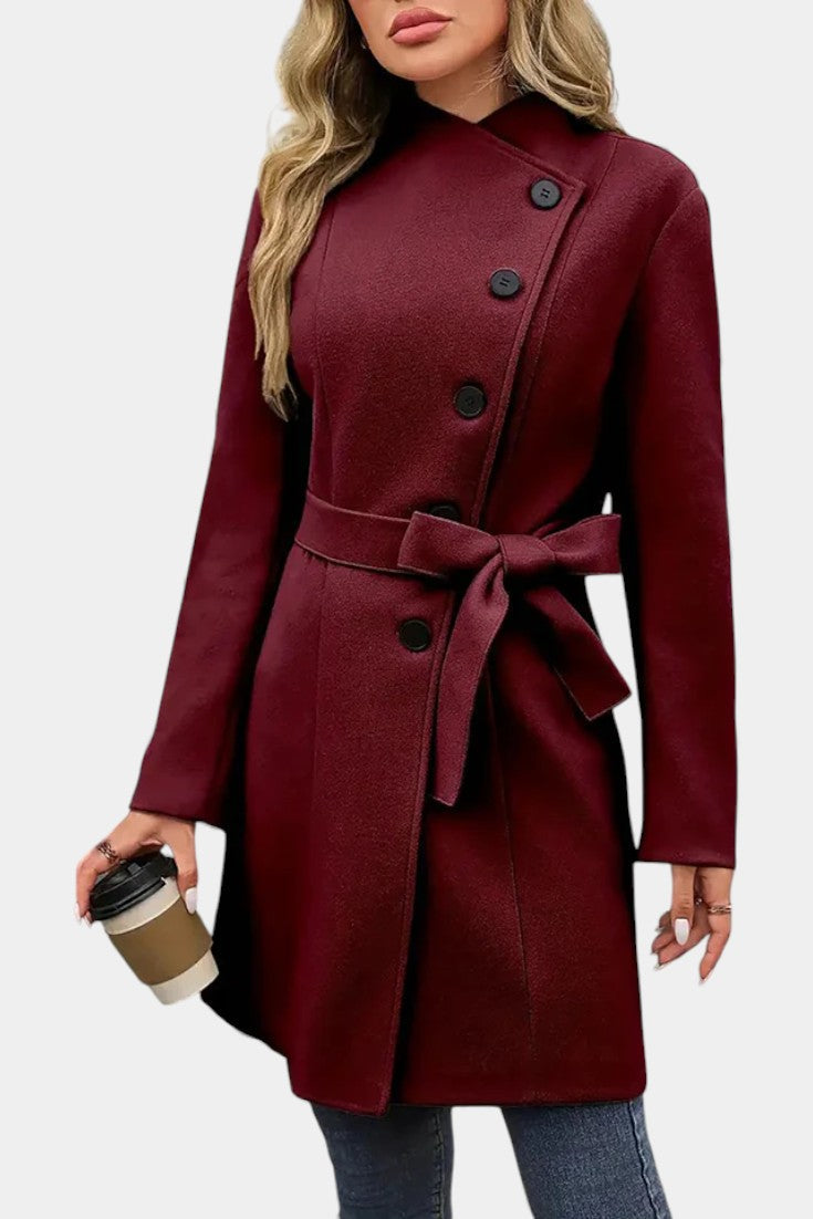 ESME | Long Coat with Buttons and Tied Waist