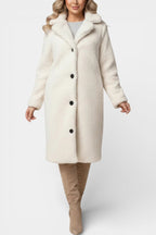Verdeline Teddy Long Oversized Coat with Notched Collar