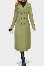 LARA | Long Notched Lapel Double-Breasted Coat