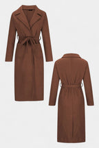 GEMMA | Belted Coat with Notched Collar and Pockets