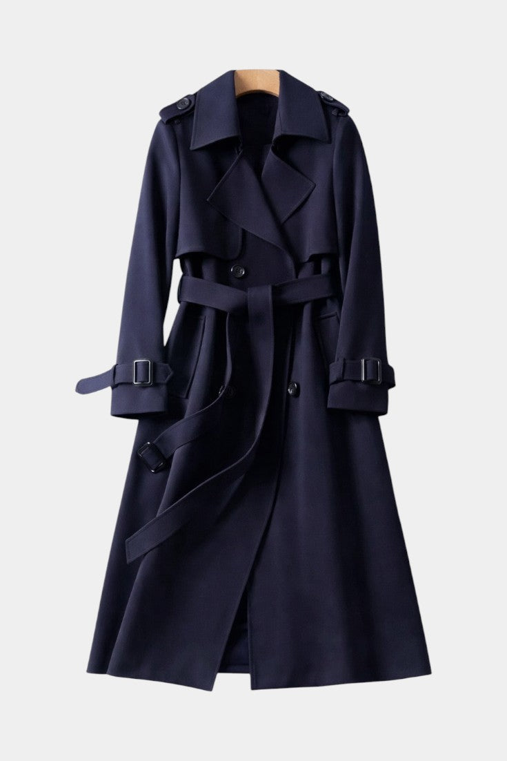 MARINA | Long Belted Double-Breasted Coat