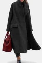 KATE | Long Oversized Double-Breasted Coat with Notched Collar