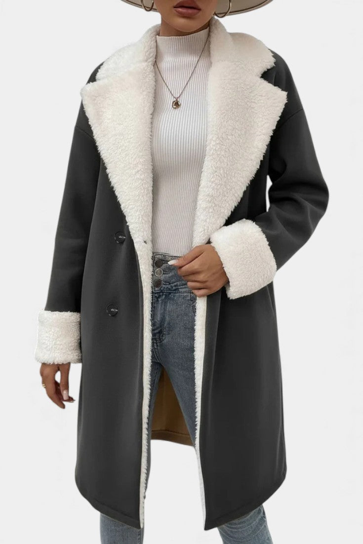 DELILAH | Mid-Length Tailored Coat with Fleece Lining