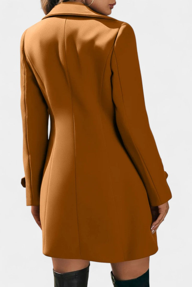 EDEN | Open Coat with Notched Collar and Decorative Buttons