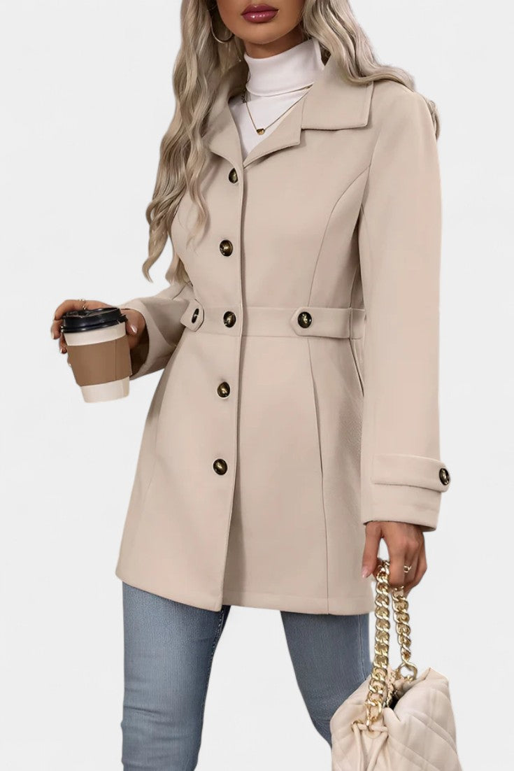 JOANNA | Elegant Mid-Length Coat with Adjustable Belt