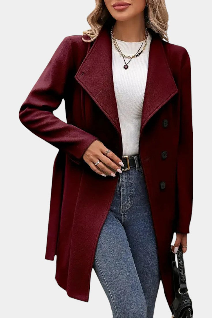 ESME | Long Coat with Buttons and Tied Waist