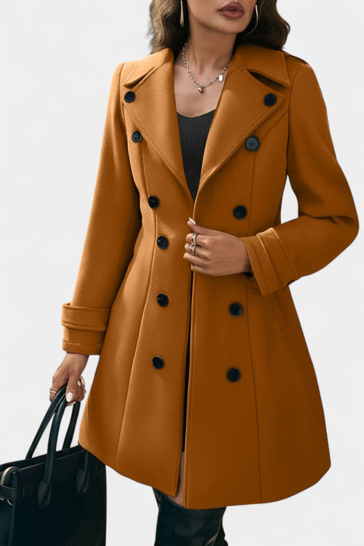 EDEN | Open Coat with Notched Collar and Decorative Buttons