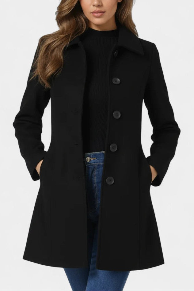 FERN | Winter Coat with Single Button and Fitted Waist