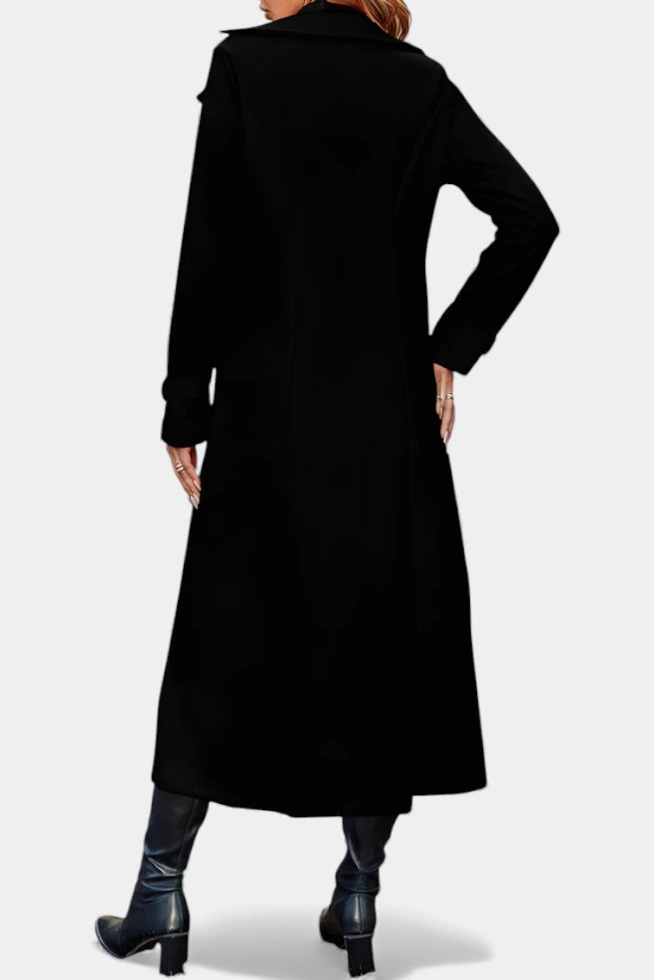 LARA | Long Notched Lapel Double-Breasted Coat