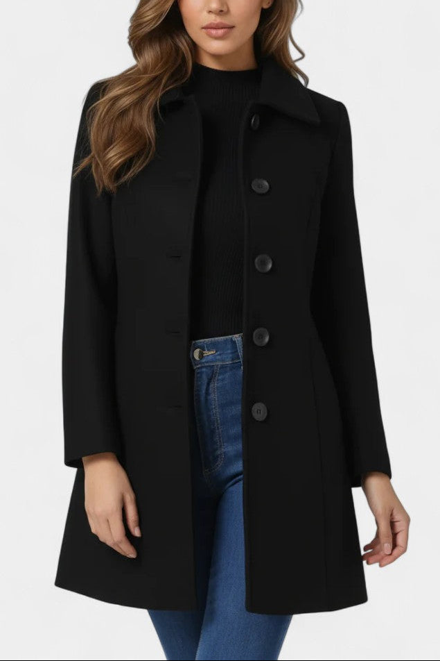 FERN | Winter Coat with Single Button and Fitted Waist