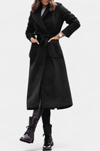 GEMMA | Belted Coat with Notched Collar and Pockets