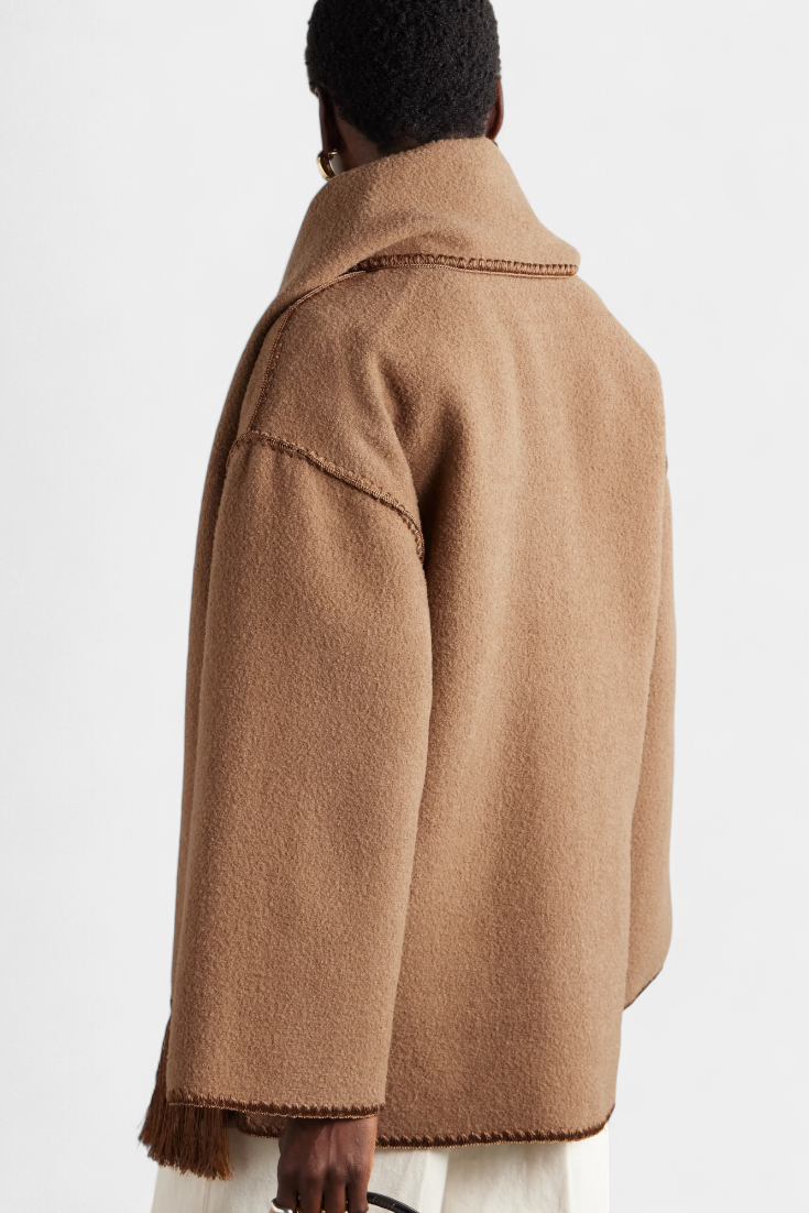 INGRID | Coat with Integrated Scarf and Fluid Silhouette