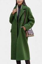 KATE | Long Oversized Double-Breasted Coat with Notched Collar