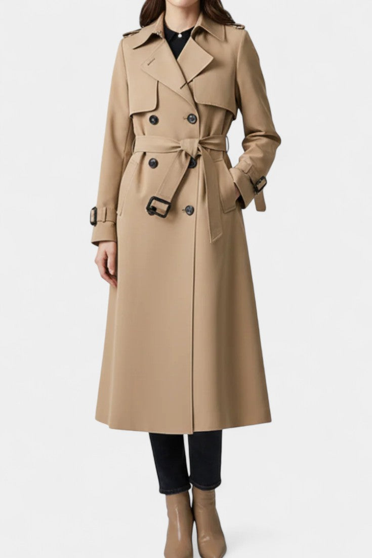 MARINA | Long Belted Double-Breasted Coat