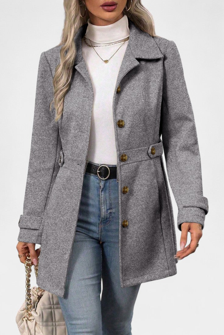 JOANNA | Elegant Mid-Length Coat with Adjustable Belt