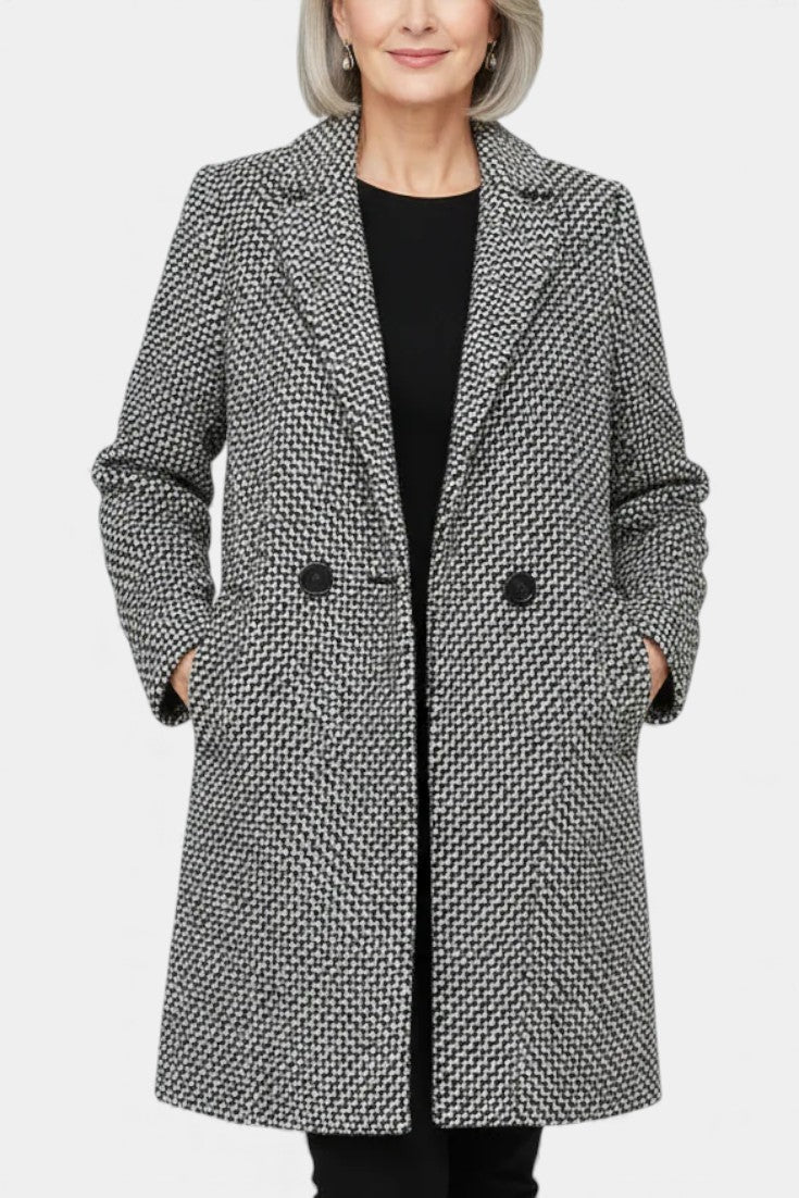 BLAIR | Elegant Long Houndstooth Coat
