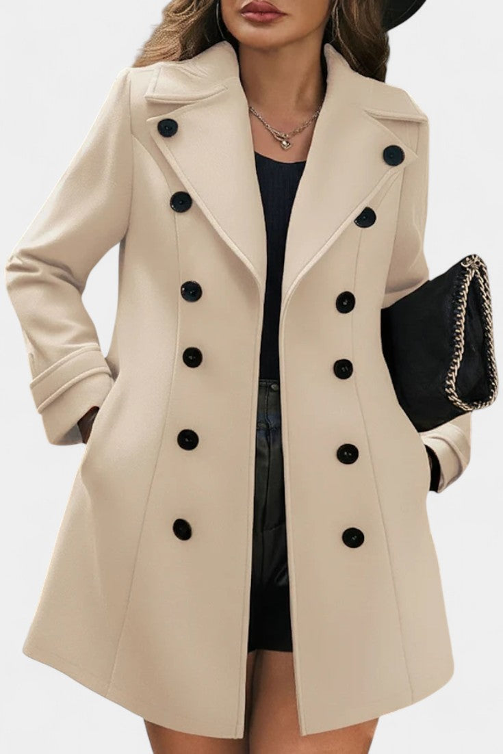 EDEN | Open Coat with Notched Collar and Decorative Buttons