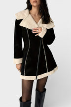 Jorane Mid-Length Aviator Coat in Soft Fleece Suede