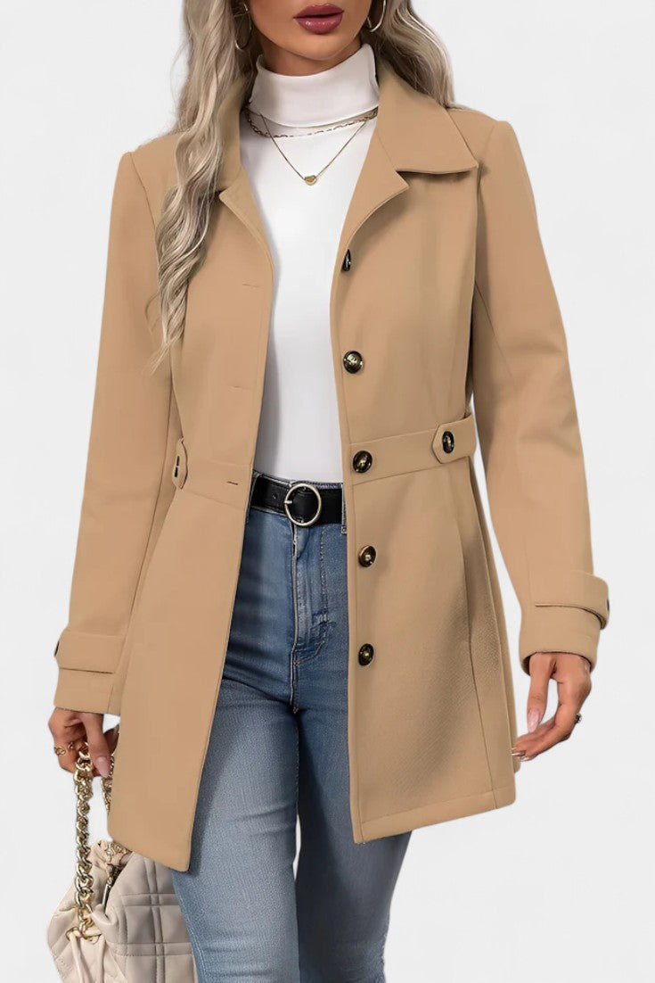 JOANNA | Elegant Mid-Length Coat with Adjustable Belt