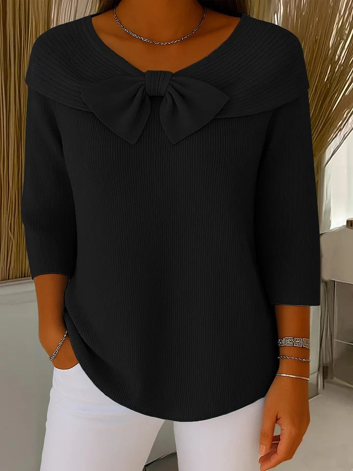 ELEANOR | Women's Sweater with Bow and Round Neckline