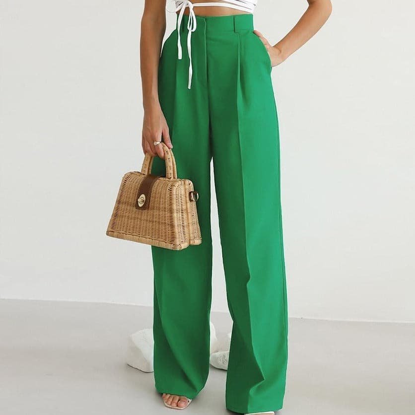 MAYA | Women's High Waisted Wide Leg Pants
