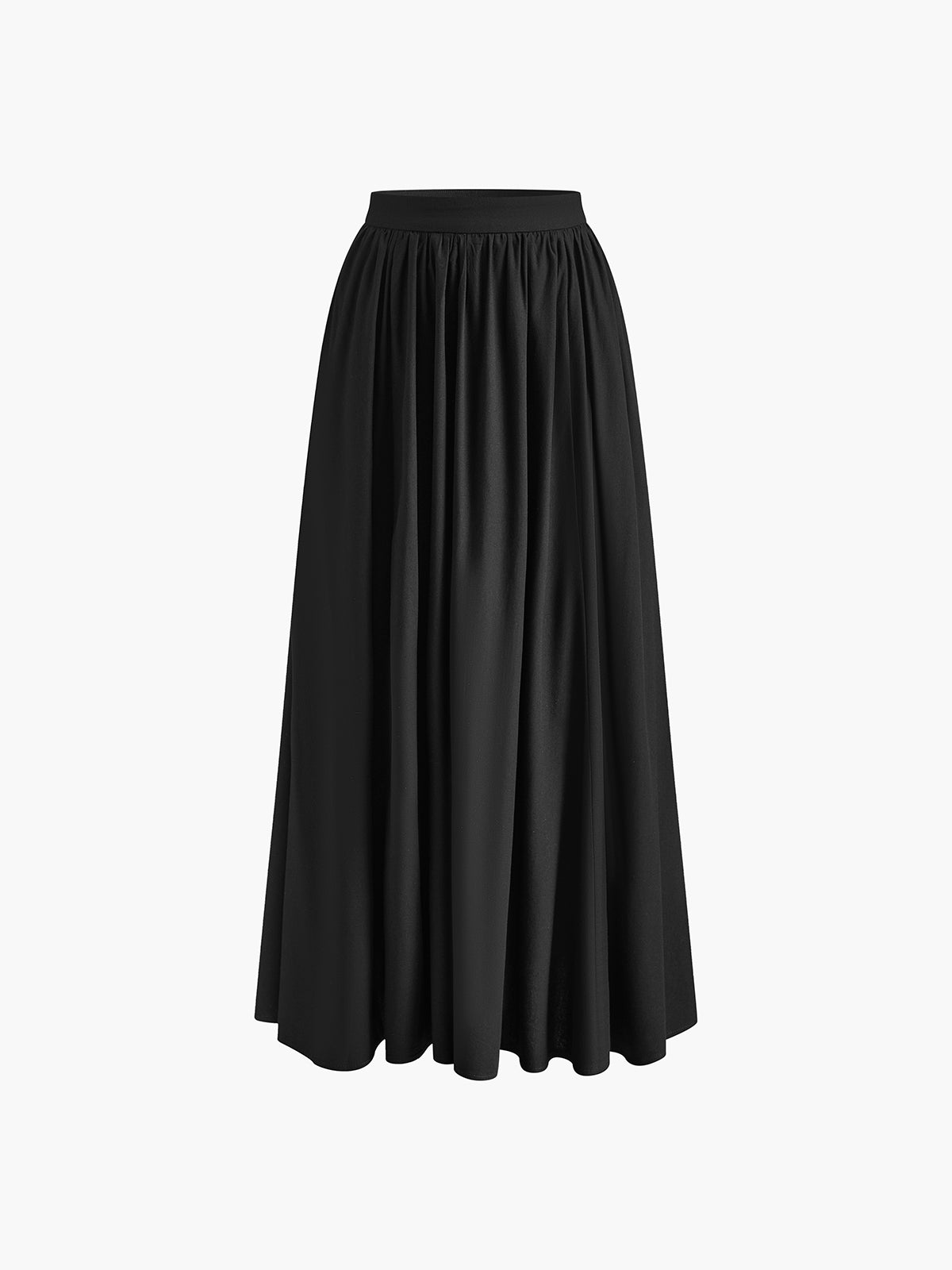 PEARL | Women's High Waist Pleated A-Line Maxi Skirt with Pockets