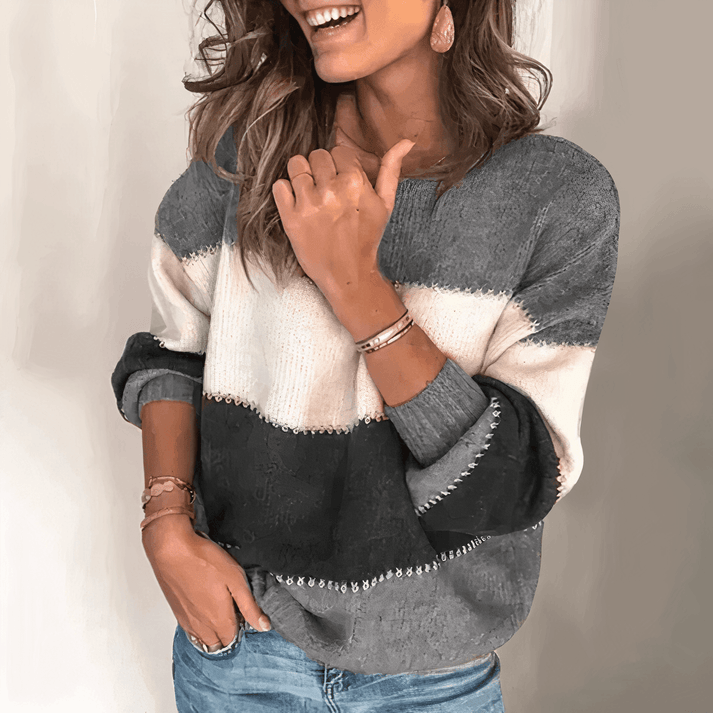 Elise Moretti | Colour Block Knit Sweater For Women