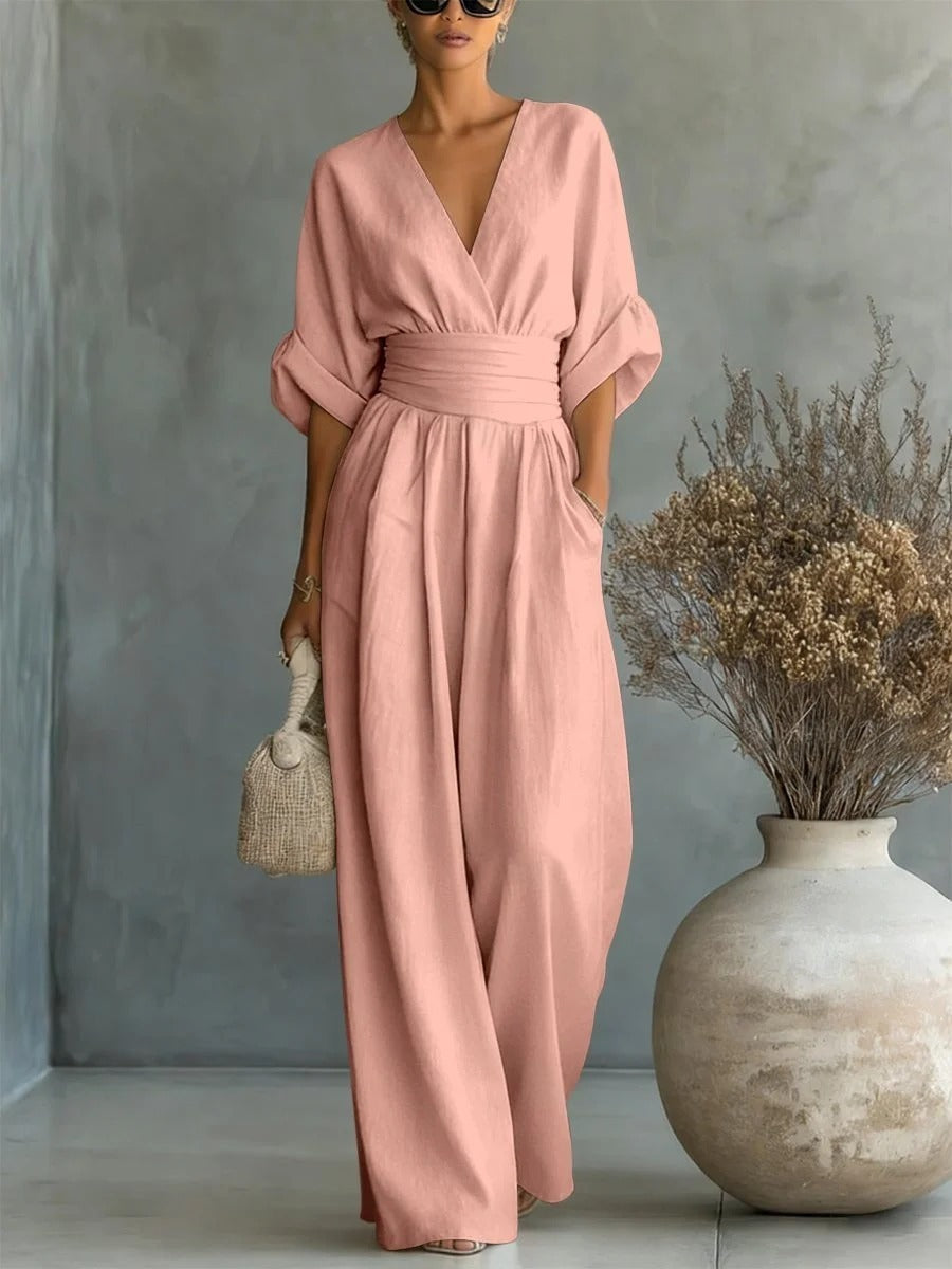 Kyra | V-Neck High-Waist Jumpsuit