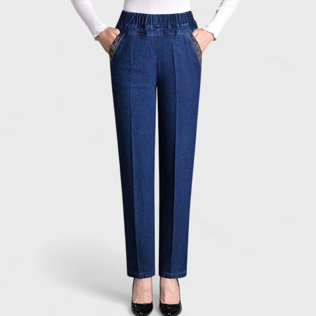 RILEY | Women's Stretch Jeans with Side Pockets and Elastic Waist