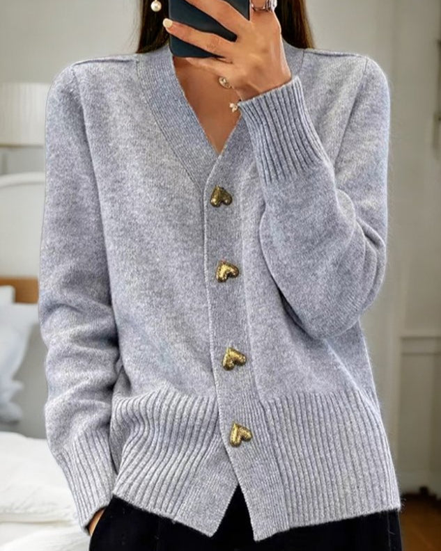 SOPHIA | Elegant Cardigan with Heart Buttons